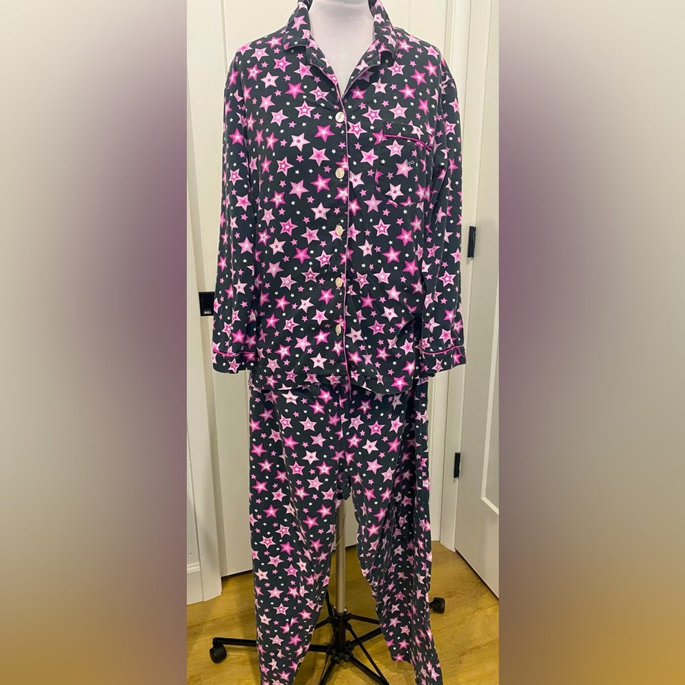 Vintage Victoria’s Secret Star Graphic Flannel Pajama Set |Size Large